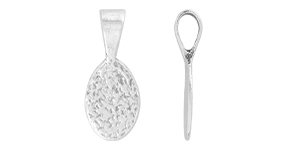 Starman Sterling Silver :  Glue-On Jewelry Bail, Oval, Small 17.5 x 7mm