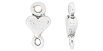 Starman Sterling Silver Essentials : Heart Charm with Dangle 9 x 5mm
