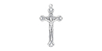 Starman Sterling Silver Religious : Crucifix Jerusalem Pendant - 41.5 x 22.5mm
