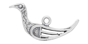 Starman Sterling Silver : Right Facing Swimming Duck Charm w/ Loop 11 x 22mm