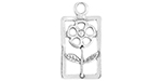 Starman Sterling Silver : Rectangle Flower Charm