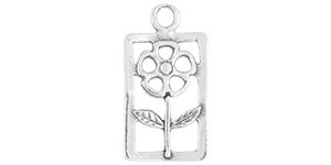 Starman Sterling Silver : Rectangle Flower Charm