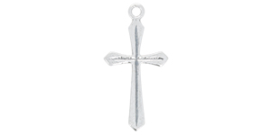 Starman Sterling Silver Religious : Cross Pendant - 28.5 x 14.5mm