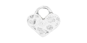 Starman Sterling Silver Essentials : Tiny Hammered Heart Charm 6.5 x 6.5mm