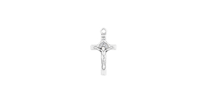 Starman Sterling Silver Religious : Small Crucifix Pendant - 22 x 12mm