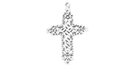 Starman Sterling Silver Religious : Woven Patterned Cross Pendant - 33 x 22mm