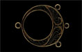 Three Loop Circle Pendant 30/24mm: Antique Brass