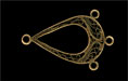 Three Loop Teardrop Pendant 33/21mm: Antique Brass