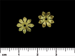 Eight Petal Flower End Cap 10/4mm : Brass