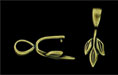 Three Leaf Pinch Bail 24/8mm: Antique Brass