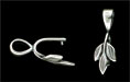 Three Leaf Pinch Bail 24/8mm: Antique Silver