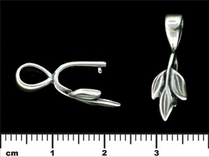 Three Leaf Pinch Bail 24/8mm : Antique Silver