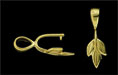 Three Leaf Pinch Bail 24/8mm: Gold