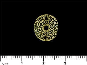 Curved Circle Link w/Swirls 14/12mm : Antique Brass