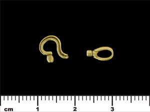 Ridged Hook and Eye Clasp : Antique Brass