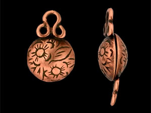 Floral Magnetic Clasp 9mm : Antique Copper
