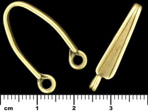 Ridged Double Loop Bail 26/5mm : Antique Brass