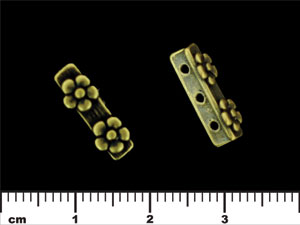 Three Hole Spacer Bar 16/5mm : Antique Brass