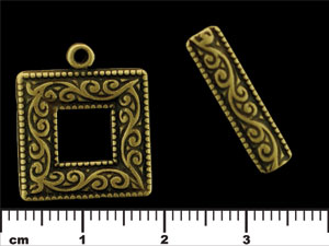 Square Frame Toggle : Antique Brass