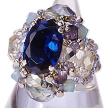 Elegant Jewelry Kits : Glass Cubic Ring - Sapphire