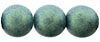 Round Beads 10 mm : Metallic Suede - Lt Green (Loose)