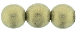 Round Beads 10mm : Metallic Suede - Gold (Loose)