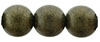 Round Beads 10 mm : Metallic Suede - Dk Green (Loose)