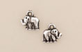 Elephant Charm 10mm: Antique Silver