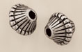 Large Fluted Bicone 16/14mm: Antique Silver