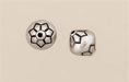 Bicone with Flower 9mm: Antique Silver