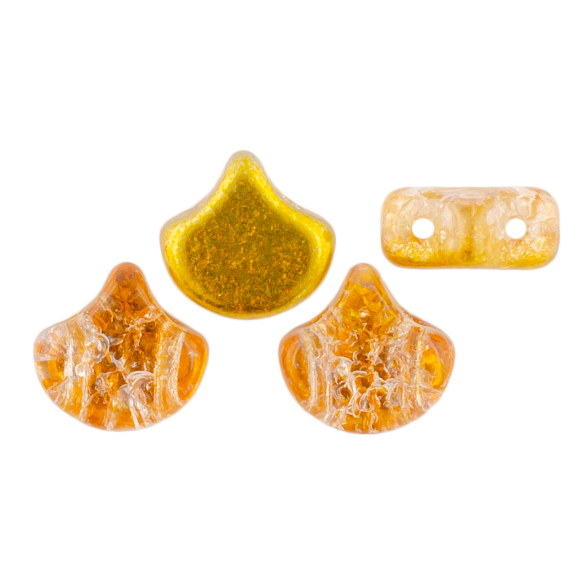 Matubo Ginkgo Leaf Bead 7.5 x 7.5mm : Slushy Orange