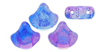Matubo Ginkgo Leaf Bead 7.5 x 7.5mm Tube 2.5" : Summer Rainbow - Dark Blue