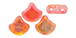 Matubo Ginkgo Leaf Bead 7.5 x 7.5mm Tube 2.5" : Summer Rainbow - Orange