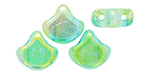 Matubo Ginkgo Leaf Bead 7.5 x 7.5mm Tube 2.5" : Summer Rainbow - Green