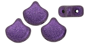 Matubo Ginkgo Leaf Bead 7.5 x 7.5mm Tube 2.5" : Metallic Suede - Purple
