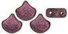 Matubo Ginkgo Leaf Bead 7.5 x 7.5mm : Metallic Suede - Pink