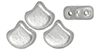 Matubo Ginkgo Leaf Bead 7.5 x 7.5mm : Matte - Metallic Silver