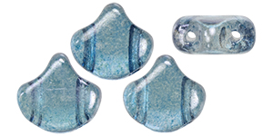 Matubo Ginkgo Leaf Bead 7.5 x 7.5mm Tube 2.5" : Luster - Transparent Blue