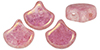 Matubo Ginkgo Leaf Bead 7.5 x 7.5mm : Topaz/Pink Luster - Opaque White
