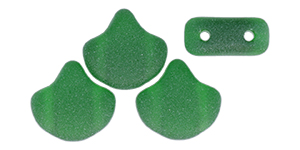 Matubo Ginkgo Leaf Bead 7.5 x 7.5mm Tube 2.5" : Matte - Chrysolite