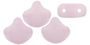 Matubo Ginkgo Leaf Bead 7.5 x 7.5mm Tube 2.5" : Matte - Opal Lt Pink