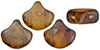 Matubo Ginkgo Leaf Bead 7.5 x 7.5mm : Matte - Med Topaz - Rembrandt
