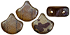 Matubo Ginkgo Leaf Bead 7.5 x 7.5mm : Matte - Smoky Topaz - Rembrandt