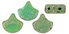 Matubo Ginkgo Leaf Bead 7.5 x 7.5mm : Matte - Opaque Turquoise - Rembrandt