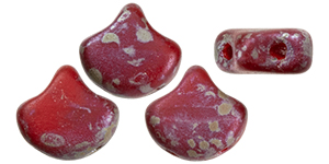 Matubo Ginkgo Leaf Bead 7.5 x 7.5mm Tube 2.5" : Matte - Opaque Red - Rembrandt