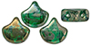 Matubo Ginkgo Leaf Bead 7.5 x 7.5mm : Emerald - Rembrandt