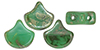 Matubo Ginkgo Leaf Bead 7.5 x 7.5mm : Opaque Turquoise - Rembrandt