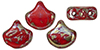 Matubo Ginkgo Leaf Bead 7.5 x 7.5mm : Opaque Red - Rembrandt