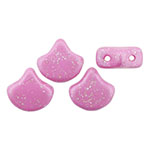 Matubo Ginkgo Leaf Bead 7.5 x 7.5mm (loose) : Stardance - Flamingo Pink