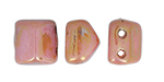 CzechMates Roof Bead 6 x 6mm (loose) : Luster - Opaque Rose/Gold Topaz